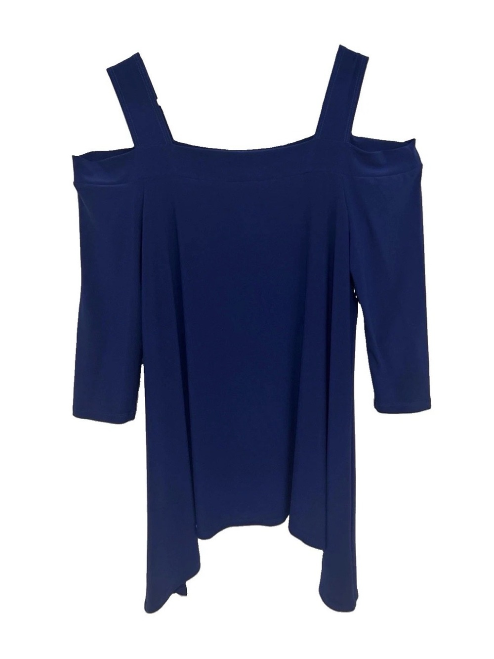 Clara Sun Woo Blue Cold-Shoulder Women's Top LARGE